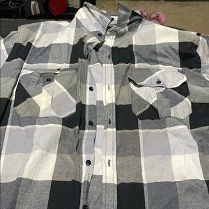 Men's Black and Gray Checkered Shirt